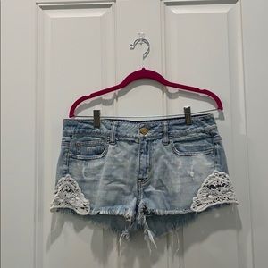 Jean Shorts with Lace on the sides